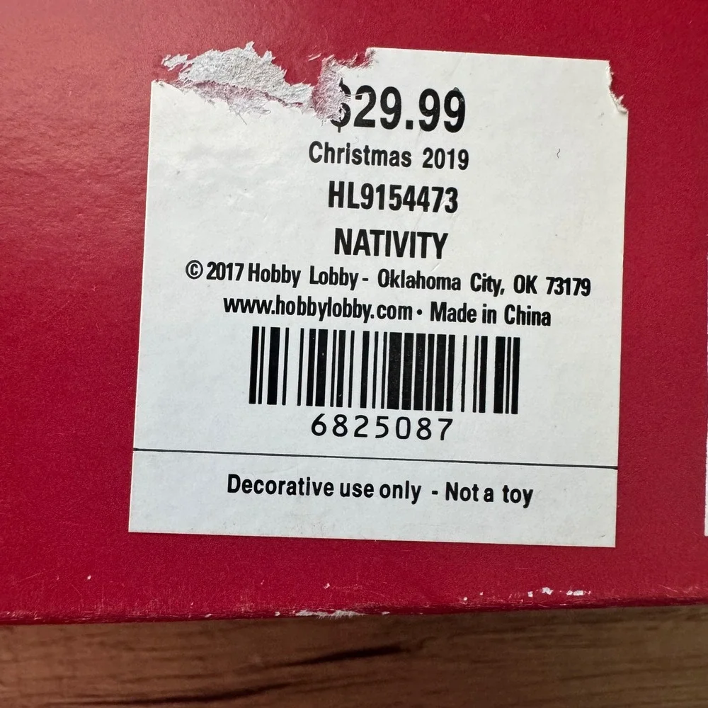 Hobby Lobby Nativity Set 10pc New Multicolor Faux Knit Resin Figurines HL9154473